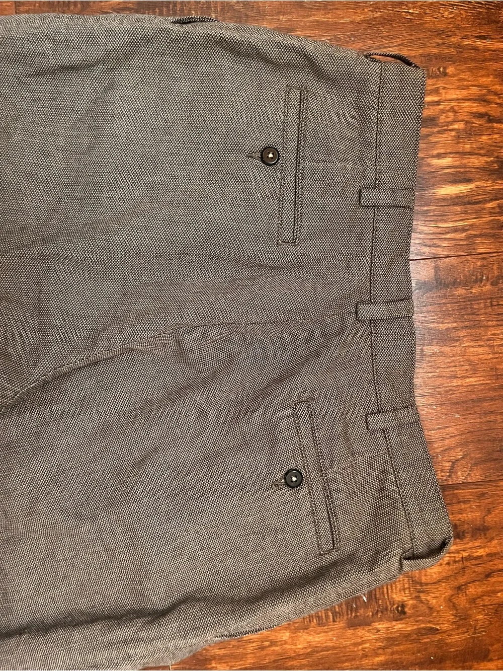 Savane Brown-Gray Pleated Dress Trousers